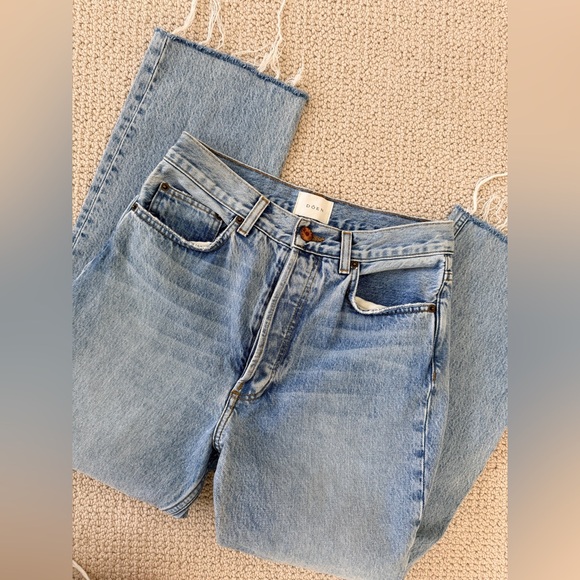 Doen Light Blue Jeans with raw hem HIGH RISE 26 - Picture 5 of 9